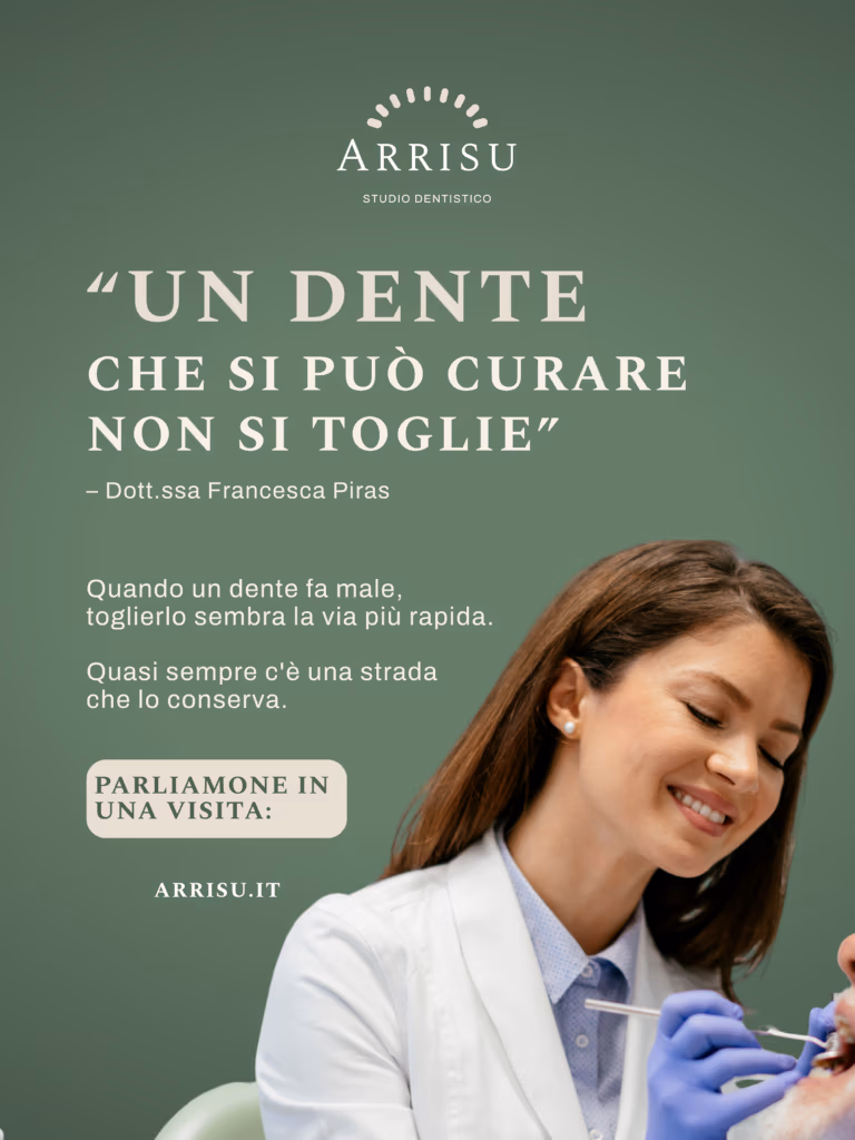 Pubblicazione per studio dentistico su odontoiatria conservativa.